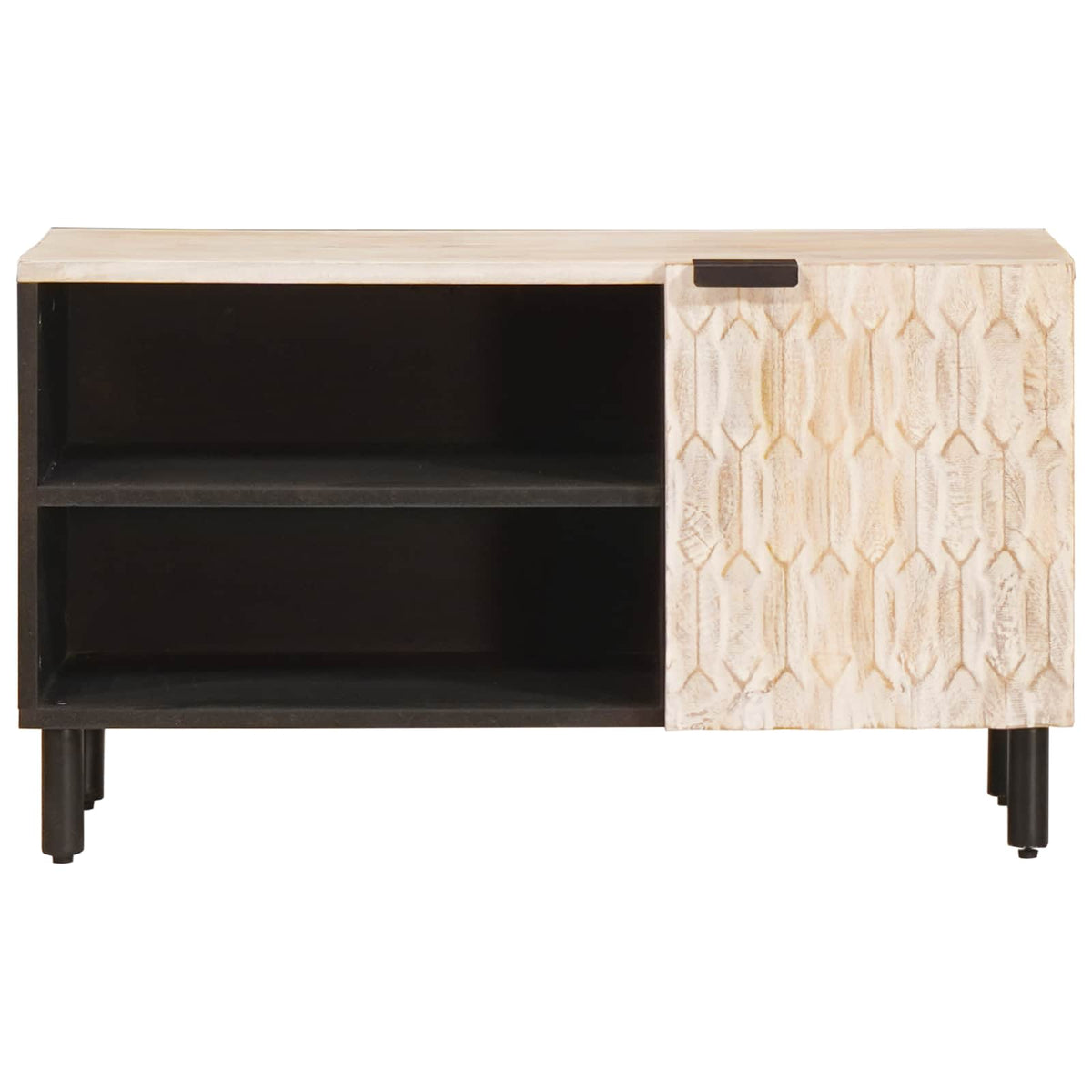 Vidaxl tv-kast witte was afwerking 80 x 33 x 46 cm massief mango hout