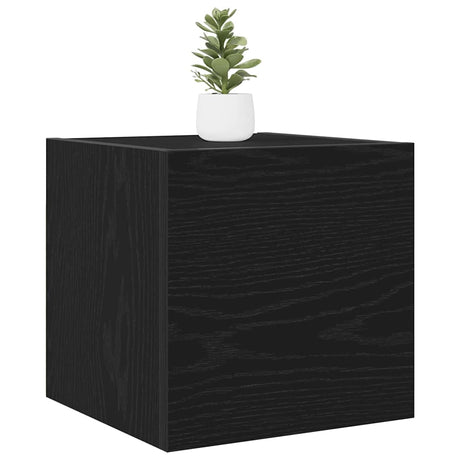 Vidaxl wandgemonteerde tv-kast 2 st zwart eiken bewerkt hout