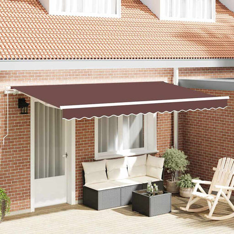 Vidaxl uitschuifbare luifel bruin 400 x 200 cm stof