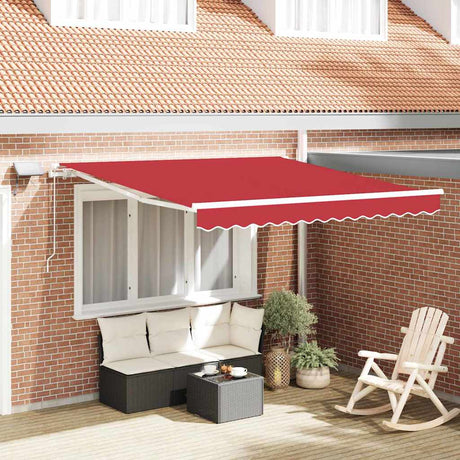 Vidaxl uitschuifbare luifel rood 300 x 250 cm stof en aluminium