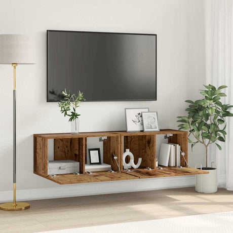 Vidaxl tv-meubelset 2 st multikleur bewerkt hout