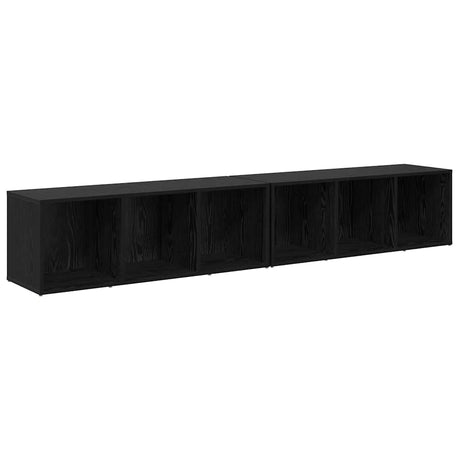 Vidaxl tv-meubelset 2 st zwart eiken bewerkt hout