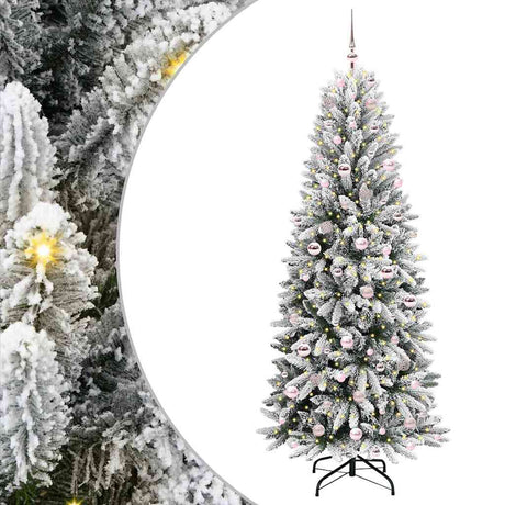 Vidaxl kunstkerstboom wit 210 cm pvc en plastic en staal en pe