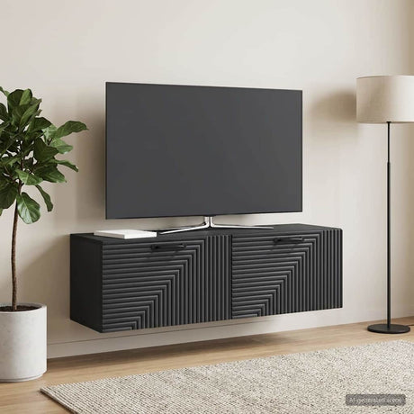 Vidaxl wandbeugel tv-kast zwart 98 x 31 x 30 cm bewerkt hout