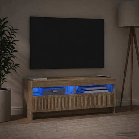 Vidaxl led tv-meubel ede 100 x 35 x 43 cm sonoma eiken bewerkt hout