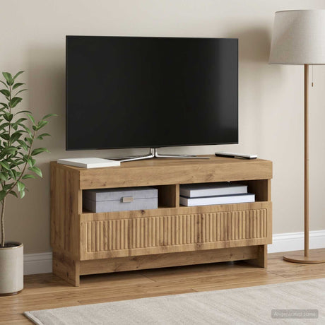 Vidaxl led tv-meubel alkmaar 81 x 35 x 43 cm artisanaal eiken
