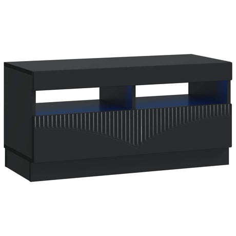 Vidaxl led tv-meubel zwart bewerkt hout