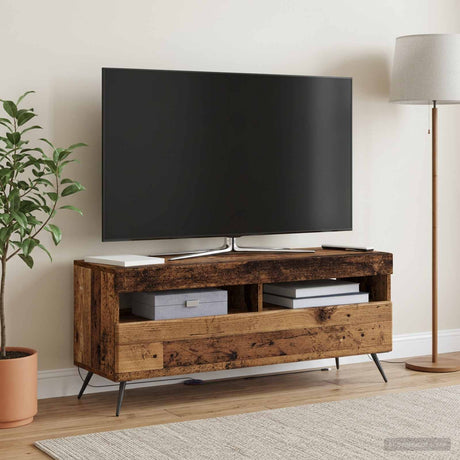 Vidaxl led tv-meubel oud hout bewerkt hout