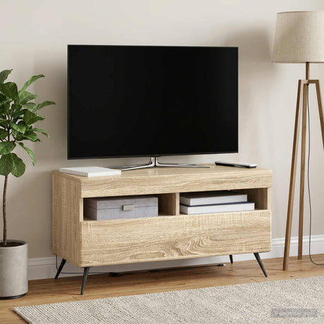 Vidaxl led tv-meubel sonoma eiken bewerkt hout
