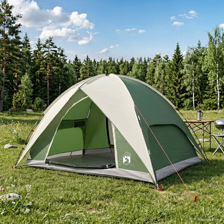 Vidaxl camping tent met regenhoes waterdicht 4-persoons groen