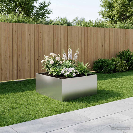 Vidaxl plantenbak zilver 60 x 60 x 40 cm gegalvaniseerd staal