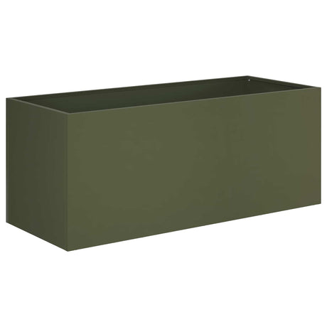 Vidaxl plantenbak 2 st olijfgroen 80 x 40 x 40 cm koudgewalst staal
