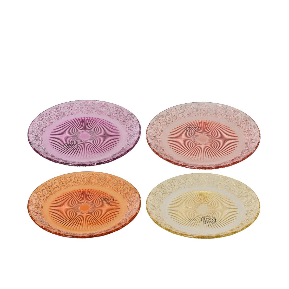 Decoris plato llano cristal ø25xh1,8cm 4 surtidos
