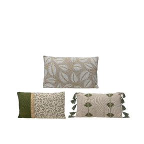 Cojín Decoris con estampado beige poliéster algodón 3x30x50cm 3 surtidos
