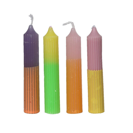 Decoris vela de cena juego de parafina 4 ø2,15cm x h.11cm dúo color