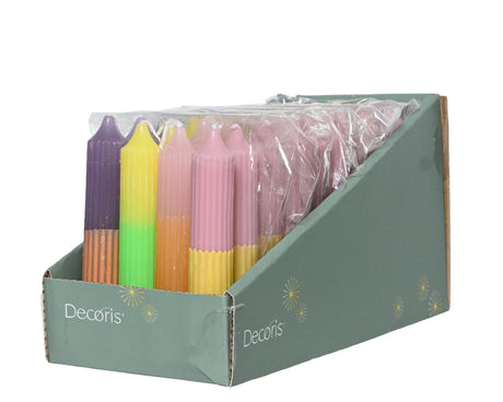 Decoris vela de cena juego de parafina 4 ø2,15cm x h.11cm dúo color