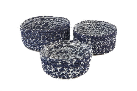 Vaqueros HBx natural living basket con interior de plástico, juego de 3 piezas