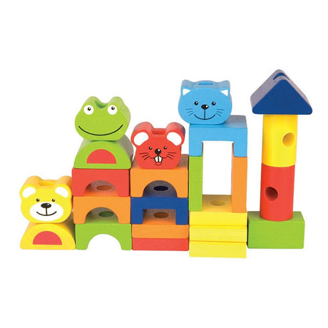 Pintoy 4 amigos tren de bloques de madera