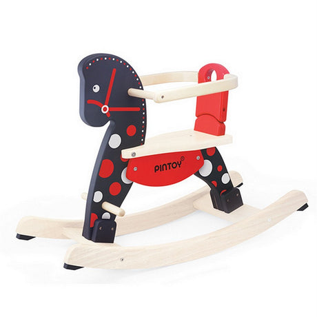 Pintoy elegante caballito mecedora de madera con soporte extraíble