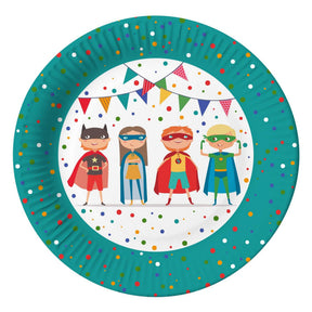 Papstar set de 10 platos superhéroe cartón ã˜23cm