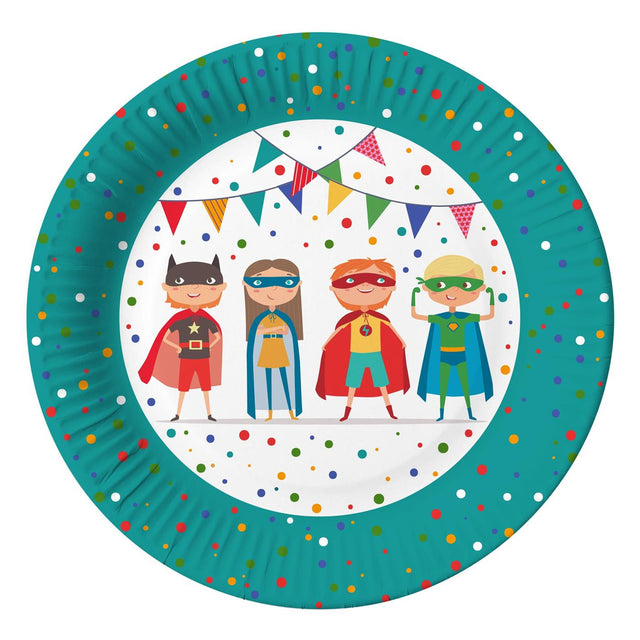 Papstar set de 10 platos superhéroe cartón ã˜23cm