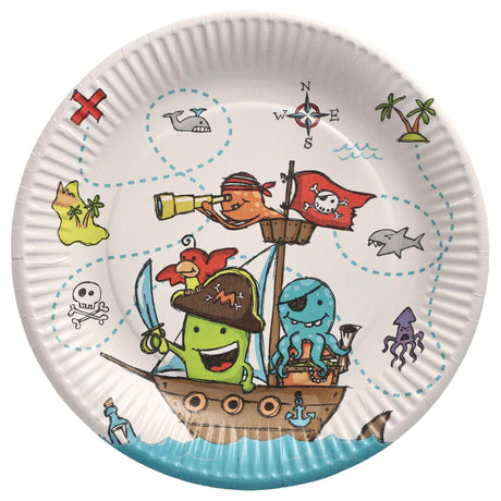 Papstar juego de 10 platos tripulación pirata cartón ã˜23cm