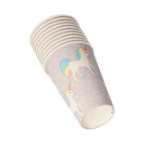 Papstar juego de 10 vasos unicornio cartón 0,2l ã˜7x9,7cm