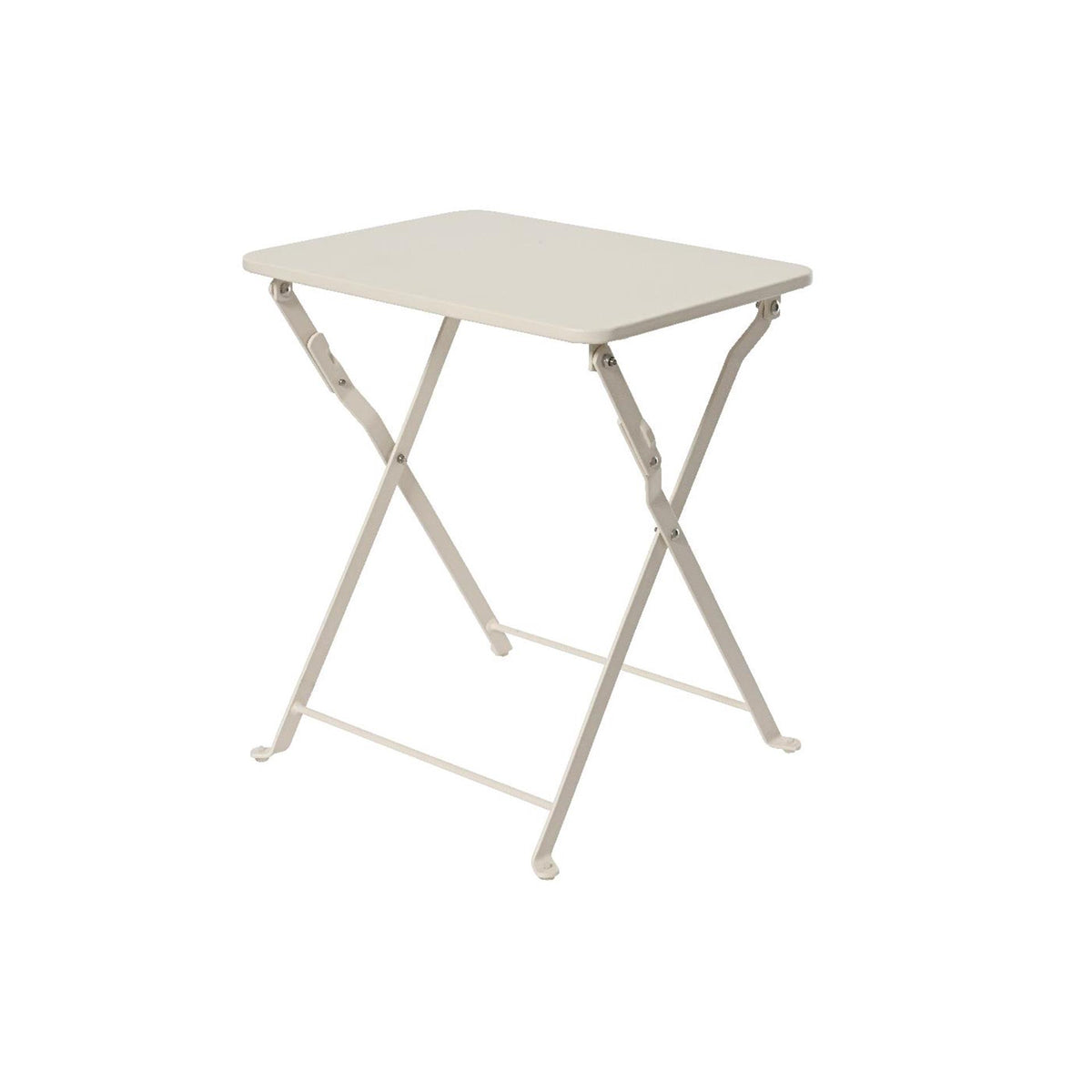 Mesa auxiliar Decoris Gotemburgo acero exterior blanco roto 40x30x45cm