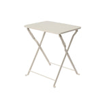 Mesa auxiliar Decoris Gotemburgo acero exterior blanco roto 40x30x45cm