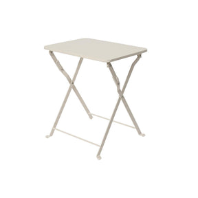 Mesa auxiliar Decoris Gotemburgo acero exterior blanco roto 40x30x45cm