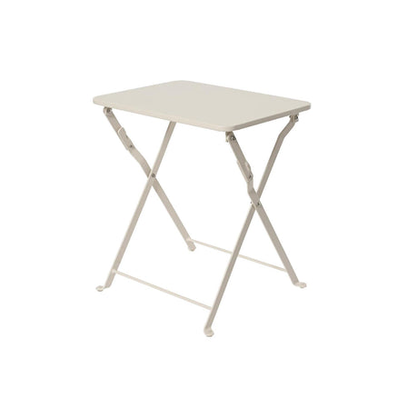 Mesa auxiliar Decoris Gotemburgo acero exterior blanco roto 40x30x45cm