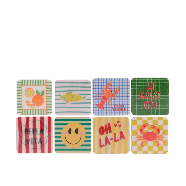 Posavasos Decoris con estampado madera 9,5x9,5x0,5cm