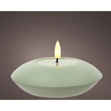 Decoris LED vela de exterior hierro ã˜12x6,5cm verde