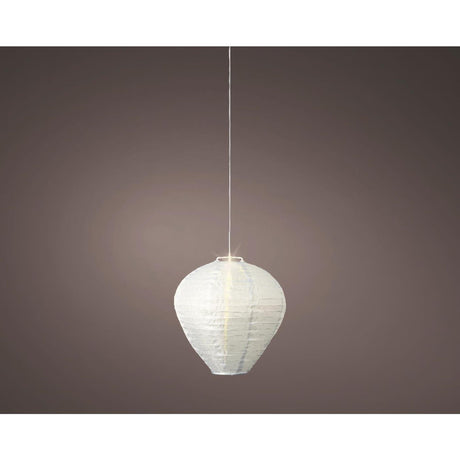 Lumineo farol solar nylon ø30x28cm blanco blanco cálido