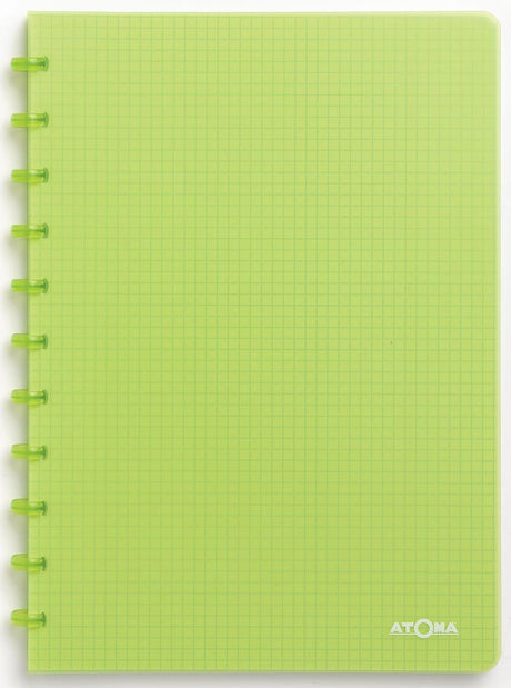 Cuaderno de moda Atoma - A4 - 144 páginas - Cuadros 5 mm - Verde transparente - 1 unidad