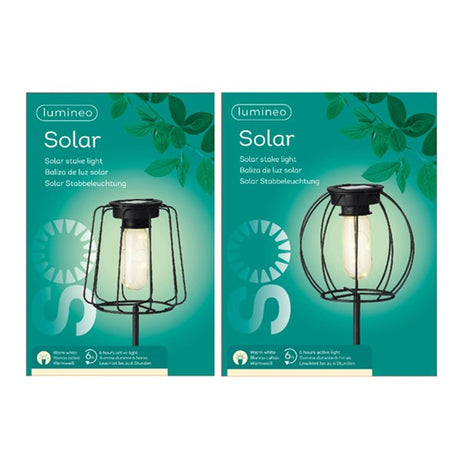 Linterna solar LED Lumineo con enchufe de ø13cm. altura 49cm.