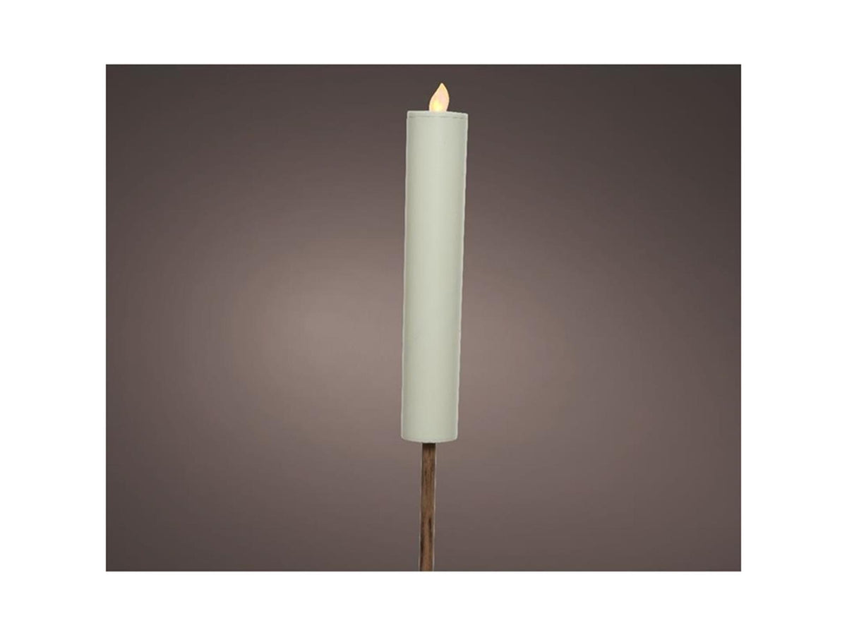 Antorcha de vela solar LED Lumineo ø4-h90cm blanca