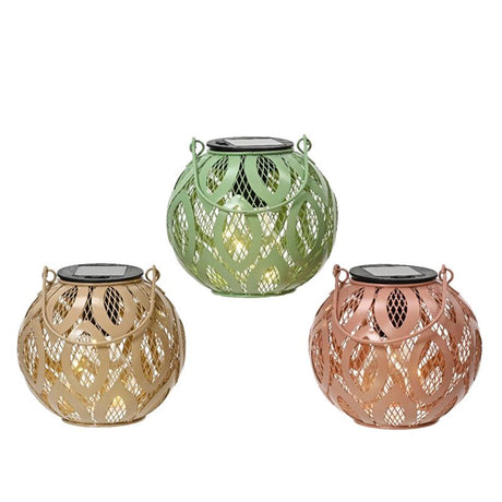 Linterna solar Lumineo dia13,5-h12,5cm - disponible en verde claro, rosa o topo
