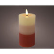 Vela LED Lumineo con degradado de color para interior con efecto llama y temporizador dia7x15cm terra funciona con 2 pilas aaa (excl)<br> <br>