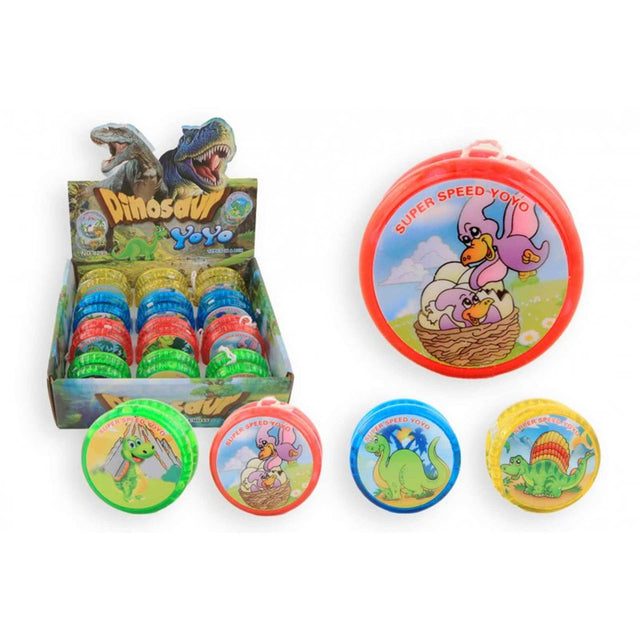 Yoyo con estampado de dinosaurios de plástico.