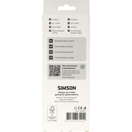 Desviador cadena simson 10v hg