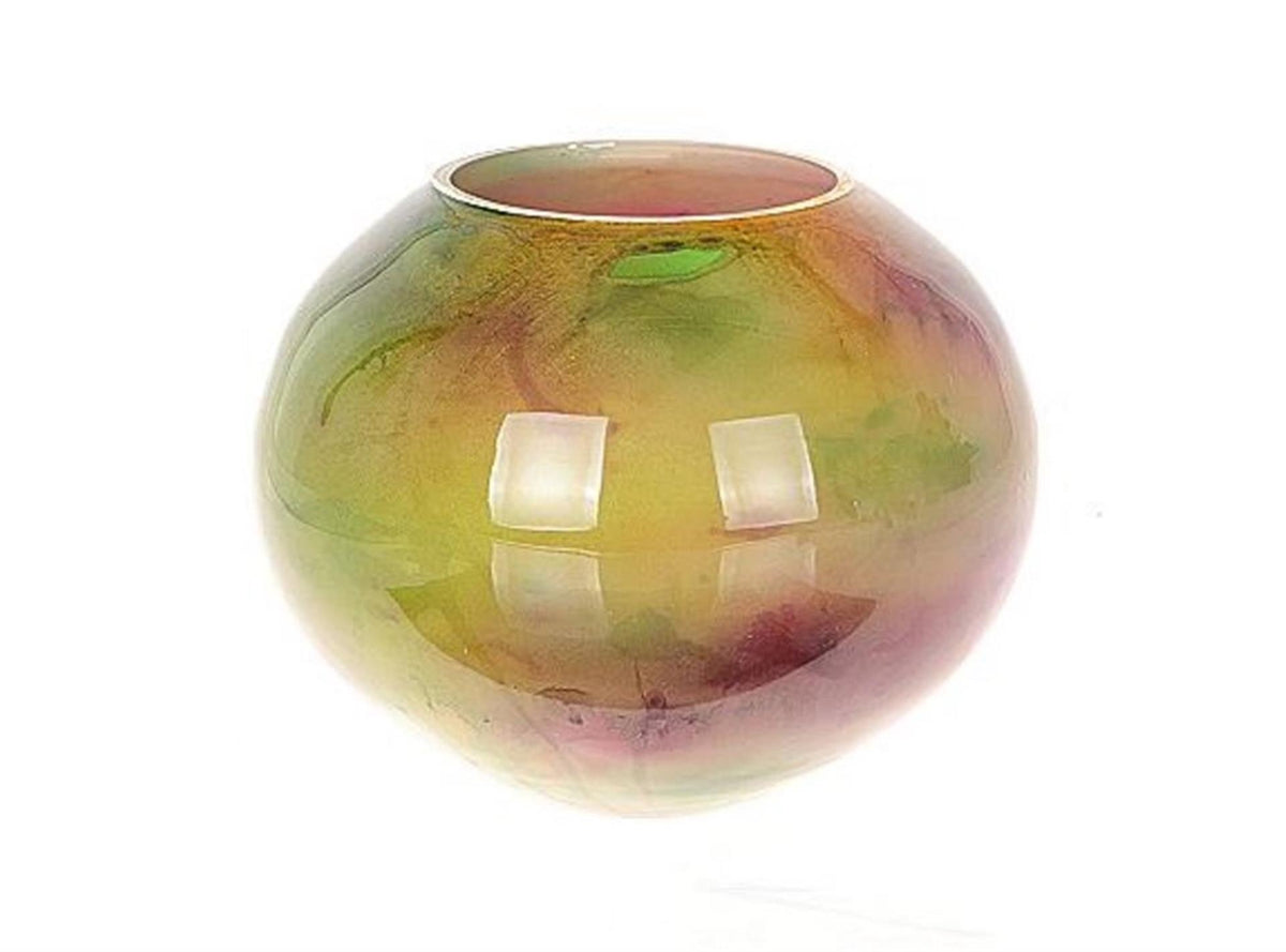 Hbx jarrón natural living afrara vidrio dia22x17cm multicolor