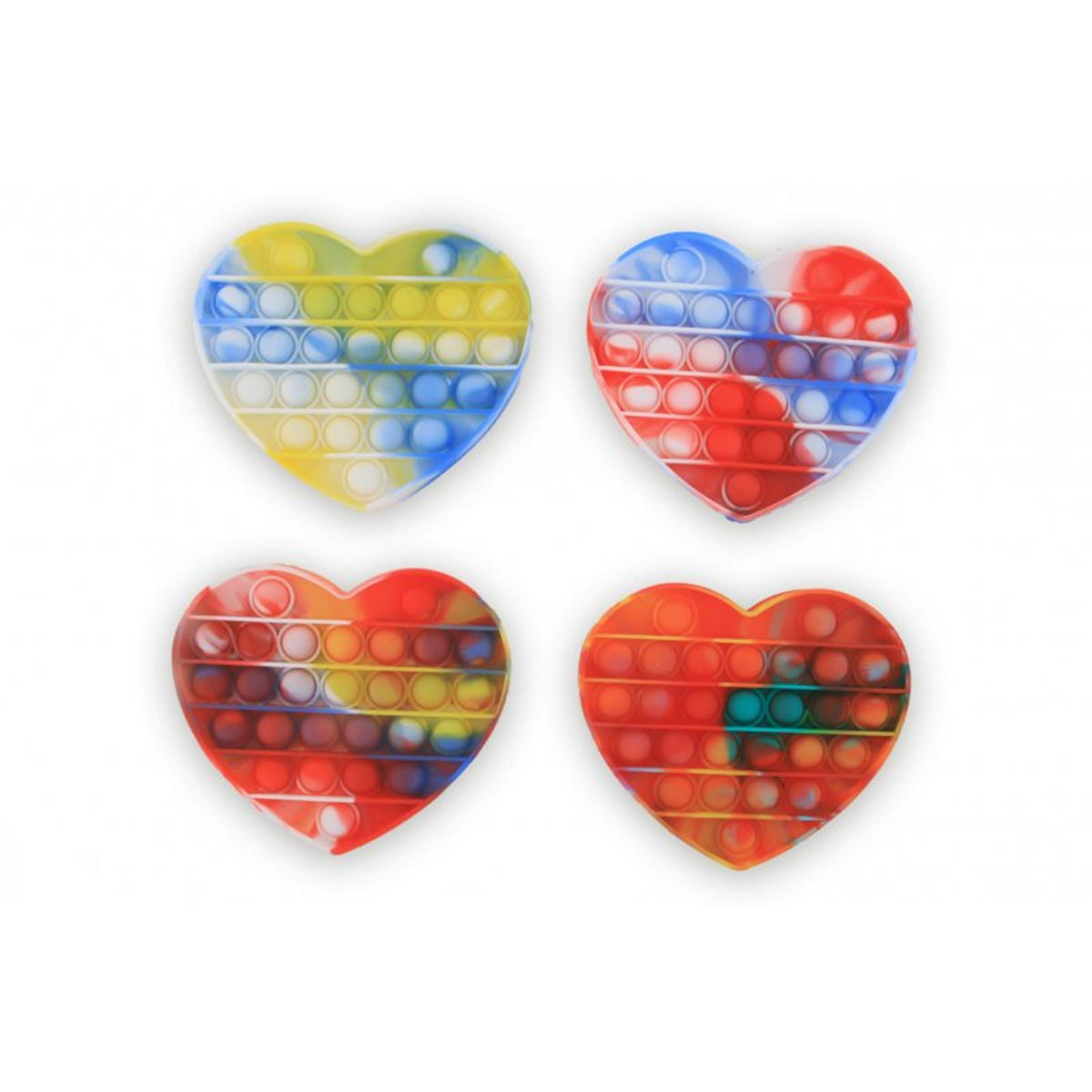 Fidget mágico pop-it corazón tie-dye 14x12cm