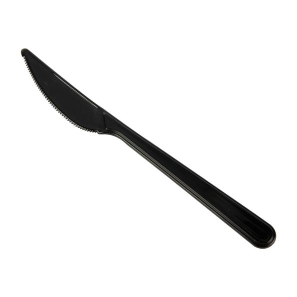 Cuchillo reutilizable negro pp 185 mm (50 piezas)