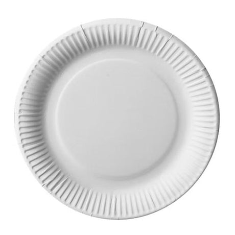Platos redondos cartón blanco 23 cm (100 piezas)