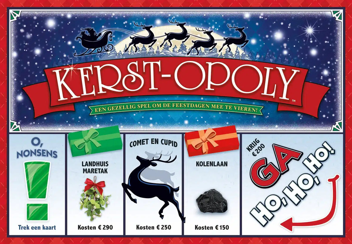Muchos regalos opoly de Navidad.