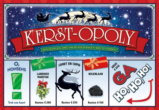 Muchos regalos opoly de Navidad.