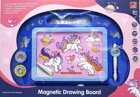 Jonotoys pizarra de dibujo magnética unicornio con 2 sellos magnéticos y bolígrafo magnético