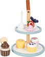 Small foot - comedero de juguete de madera con cupcakes, 13 piezas.