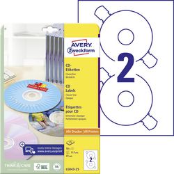 Etiquetas de CD avery l6043-25 117mm blanco